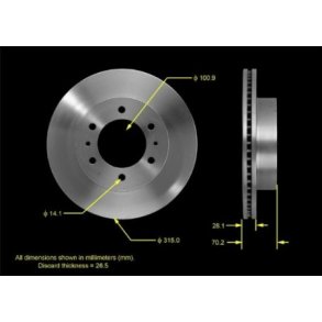 Bremseskive for Hummer H3 2006 til 2010 (Bendix PRT5608 - AX900376)