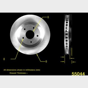 Bremseskive h�jre for Corvette 1997 til 2005 (Bendix PRT5167 - AX55044 - AC D 18A946A)