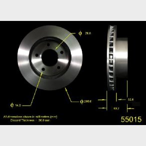 Bremseskive for Chevrolet Astro 4WD 1990 til 2002   (12166022 - AX55015 - BR55015)