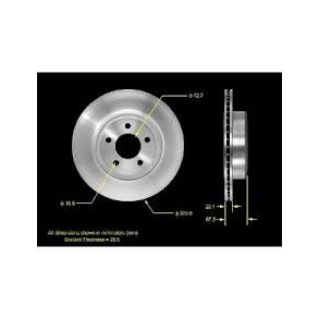 Bremseskive bag Chrysler & Dodge 2005 til 2013 (Bendix PRT5568 AX53024)