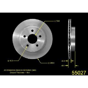 Bremseskive bag Chevrolet & Pontiac 1993 til 1997 (141888 - PRT1888FC - 56407R - AX55027 - 125341) 