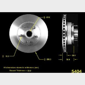 Bremseskive for Ford & Mercury 1970 til 1973 (12161000 141019 - BR5404 - AX5404)