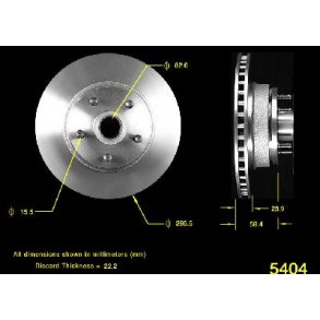 Bremseskive for Ford & Mercury 1970 til 1973 (12161000 141019 - BR5404 - AX5404)