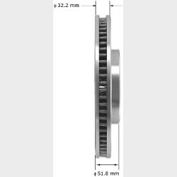 Bremseskive for GM 1996 til 2005 (Bendix 145150 - PRT5150 - 12162055 - AX55034)