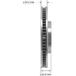 Bremseskive for GM 1996 til 2005 (Bendix 145150 - PRT5150 - 12162055 - AX55034)