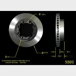 Bremseskive for GM &amp; Dodge 4WD 1988 til 2000 (Bendix 141477 - PRT1477 - AX5593)