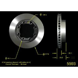 Bremseskive for GM &amp; Dodge 4WD 1988 til 2000 (Bendix 141477 - PRT1477 - AX5593)
