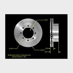 Bremseskive for Ford F250 & F350 4WD 2005 til 2012 (12165112 - PRT5584 - AX54124) 