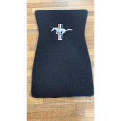 Bundmtte med slv logo for &amp; bag Ford Mustang 1964 til 1973 (fm2b acc carpet) Floor mats