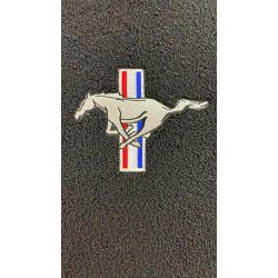 Bundmtte med slv logo for &amp; bag Ford Mustang 1964 til 1973 (fm2b acc carpet) Floor mats