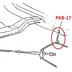 Bremsekabel ophng Camaro/Firebird/Nova (Eck. 33-180299 - NPD C4785-2A - W397)