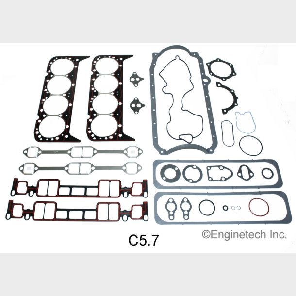 Komplet pakningss�t Chevrolet Truck 350" Vortec V8 1996 til 2002 (Enginetech 5.7) C346K1 C57 Engine gasket set