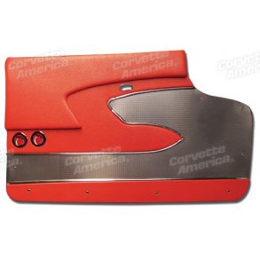 Drbekldning Chevrolet Corvette 1958 (Rd) st til begge dre, Door Panels. Red Deluxe 