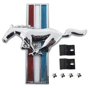 Emblem Grille Mustang 1964 til 1970, TRI BAR PONY GRILLE EMBLEM FASTBACK COUPE 