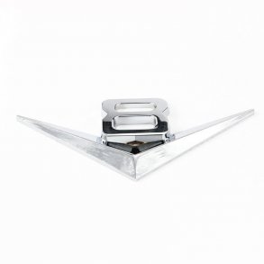 Emblem V8 i chrom med V'et lige under 8 tallet (V8 Chrome Silver Logo 3D Car Decals Adhesive Badge)