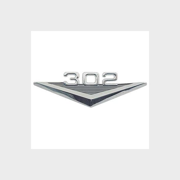 Emblem forsk�rm Ford Mustang 302" 1964 til 1973 (C3OZ-16228-302-44-35750-1)
