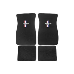 Bundmtte med slv logo for &amp; bag Ford Mustang 1964 til 1973 (fm2b acc carpet) Floor mats