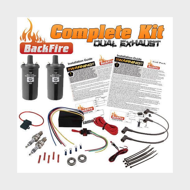 Flamme kaster s�t - Back Fire Dual Universal Automotive Exhaust Flame Thrower Fire Throwing Kit