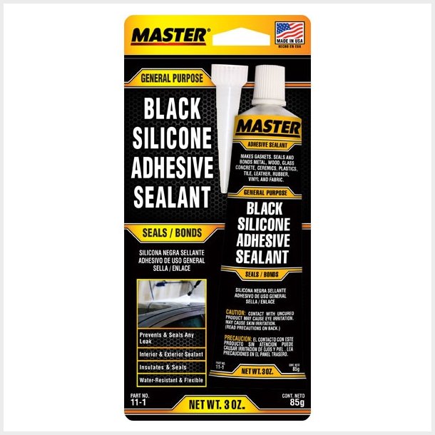 Flydende pakning, tube sort silicone pakning, t�ler meget h�j varme (Master 15BP - 11-1)