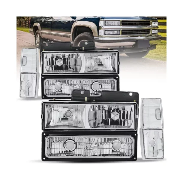 Forlygte st 1988-1993 Chevy C10 C/K 1500 2500 (Headlights Clear Lens 111099 - M1011602F )
