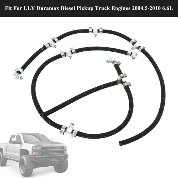 Retur slange st til Chevy Duramax fra 2004 til 2010 6.6L Diesel, Fuel Injector Return Line Kit