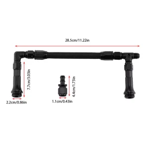 Fuel Line til 4150 Holley Carburetor, Dual Feed Carb Fuel Line Double Pump Braided AN6 black/sort