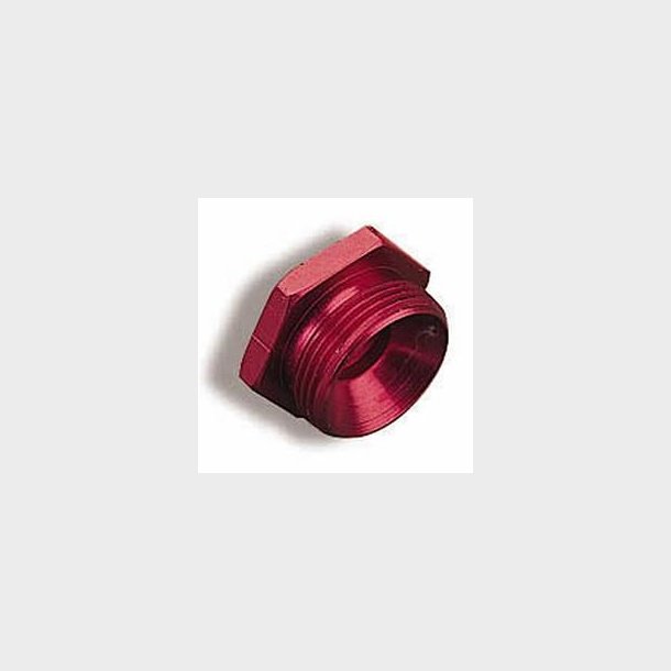 Fuel fitting bl�nd-prop til Holley, Demon, Carter og Edelbrock. Aluminum Red, str. 7/8-20 (26-76)