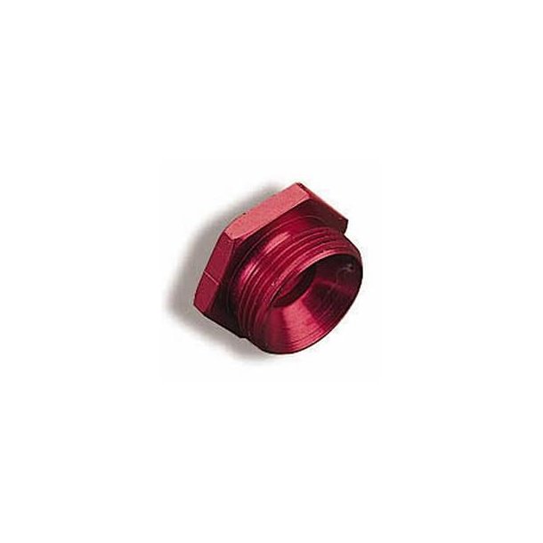 Fuel fitting blnd-prop til Holley, Demon, Carter og Edelbrock. Aluminum Red, str. 7/8-20 (26-76)