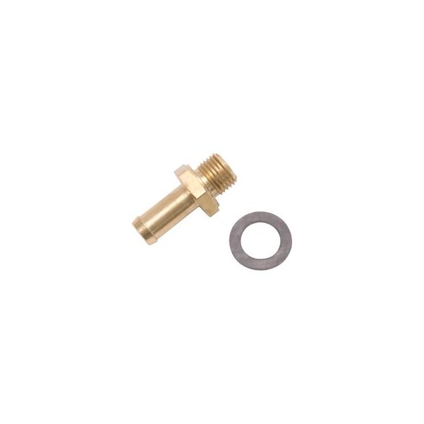 Fuel fitting Edelbrock til karburator med 3/8" slangestuds &amp; 1/2"-20 NPT (Edelbrock 1158)