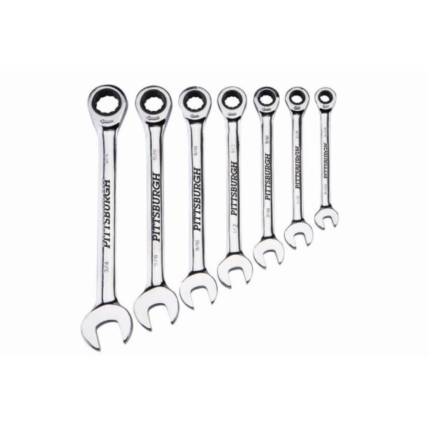 V�rkt�j, Gaffeln�gle s�t i tommer med 'skralle' funktion. (s�t 7 dele 61396 - TM104)