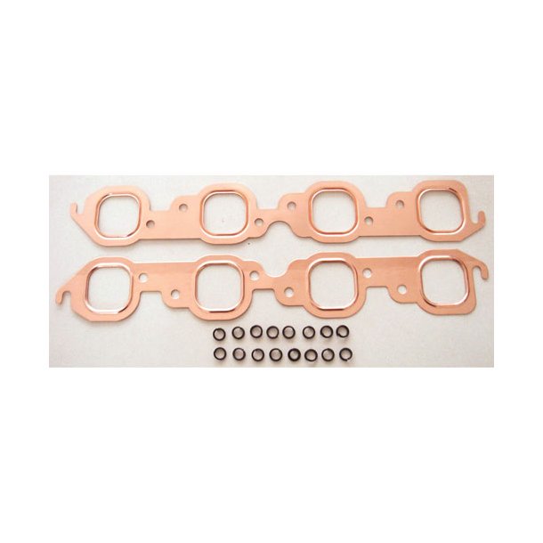 Headerspakning kobber Chevrolet B/B V8 1965 til 1995 (Hulml 1,85" x 1,90" = 46,9mm x 48,2mm.) RPC