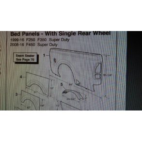 Inderskrm bag venstre side Ford F250 & F350 serie 1999 til 2016 (49-8738) Inner wheel panel upper