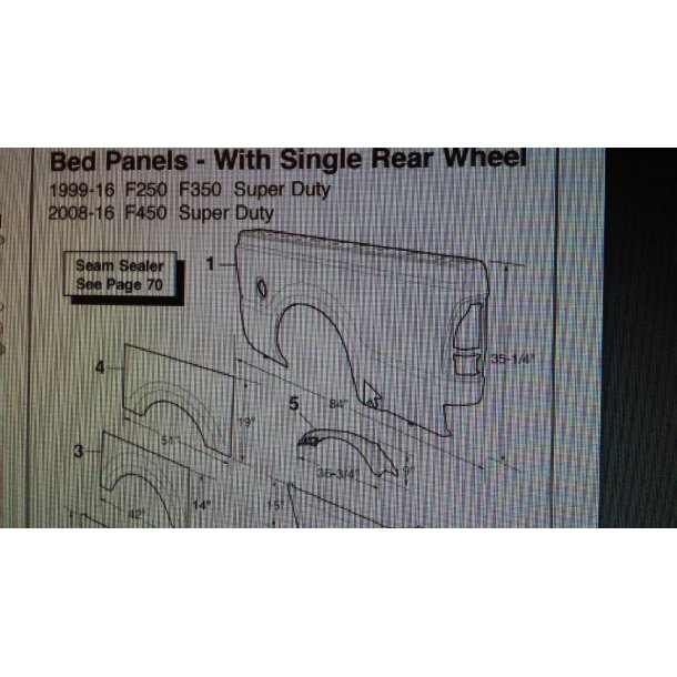 Inderskrm bag venstre side Ford F250 &amp; F350 serie 1999 til 2016 (49-8738) Inner wheel panel upper