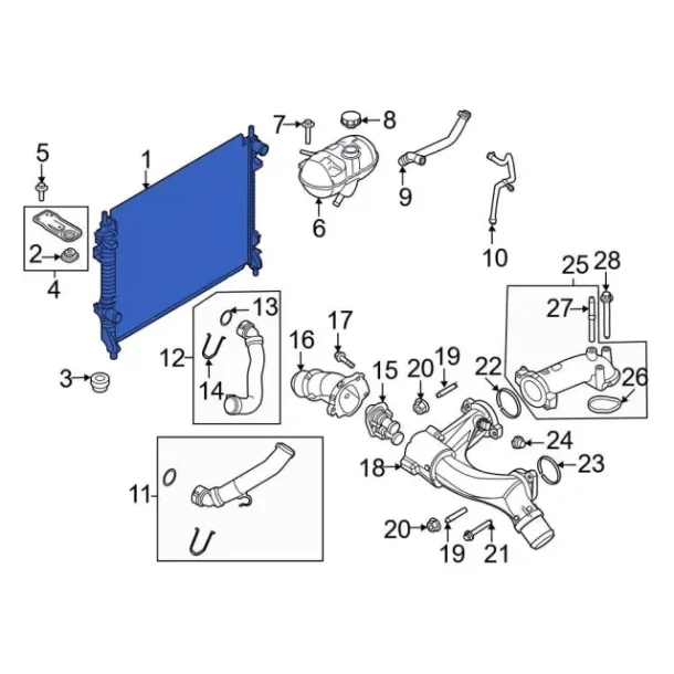 K�ler til 2020-22 Mustang GT Motorcraft Auxiliary Radiator - Ford (RAD-200)