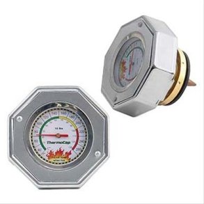 K�lerd�ksel 16 PSI chrome med temperatur m�ler (Mr. Gasket 2471S)