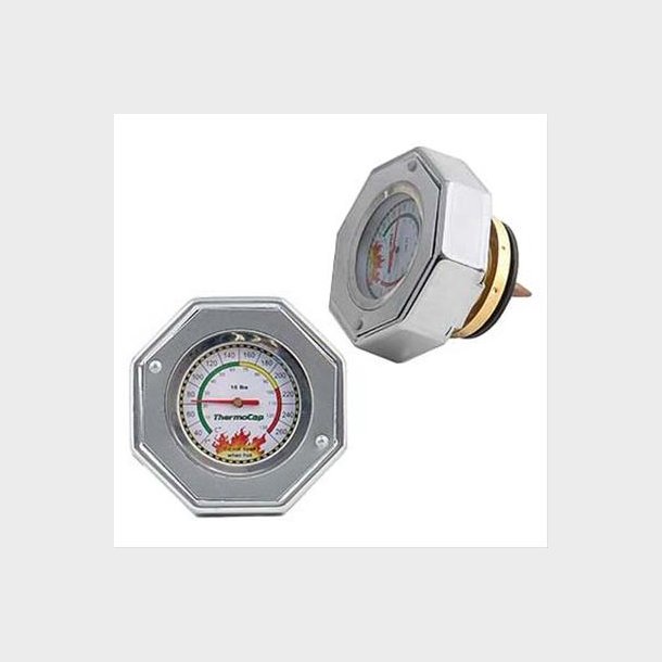 K�lerd�ksel 16 PSI chrome med temperatur m�ler (Mr. Gasket 2471S)
