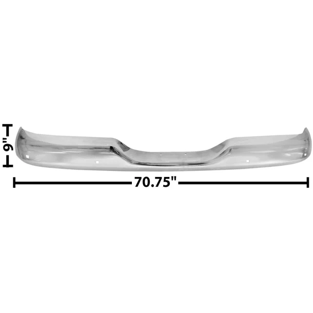 Kofanger bag chrome Chevrolet Pick-up step side 1960 til 1966, Rear bumper (38-9473)
