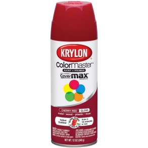Krylon colormaster, blank rd til metal, plast, tr mm (Krylon 02101) paint and primer gloss cherry