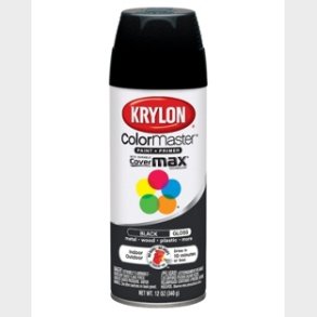 Krylon colormaster, mat sort til metal, plast, tr� mm. (Krylon 01602) paint and primer flat black