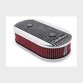 Luftfilter til dobbelt karburator Poleret Aluminums l�g, Edelbrock Elite II Series Air Cleaners 4272