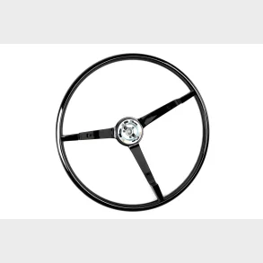 Original rat, sort rat med 3 eger Ford Mustang 1965 & 1966 (TFA MA18889) Steering Wheel Black