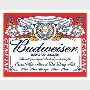 Metalskilt Budweiser