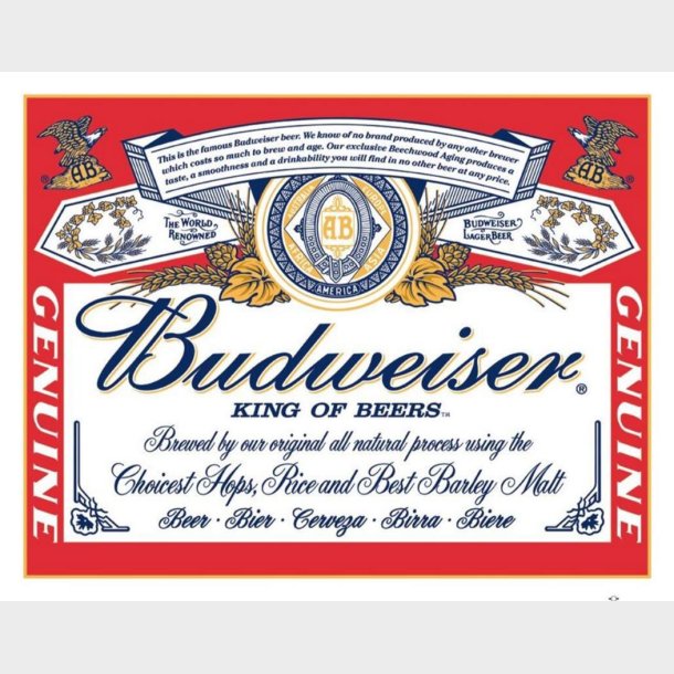 Metalskilt Budweiser