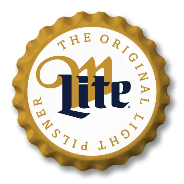 Metalskilt Miller Lite Bottle Cap-18"Dia.