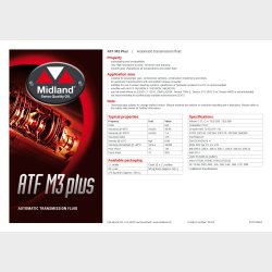 Midland ATF M3 Plus, Automat servo &amp; gearolie Dexron lll/Mercon / Mercon V.  1 liter
