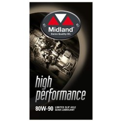 Midland High Performance 80W90 Limited-slip differential oil, Bagt�jsolie 1 Liter, Transmission oil, "Schweizisk kvalitet med Amerikansk DNA."