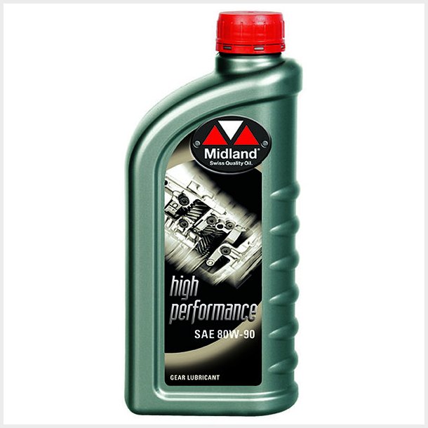 Midland High Performance 80W90 Limited-slip differential oil, Bagt�jsolie 1 Liter, Transmission oil, "Schweizisk kvalitet med Amerikansk DNA."