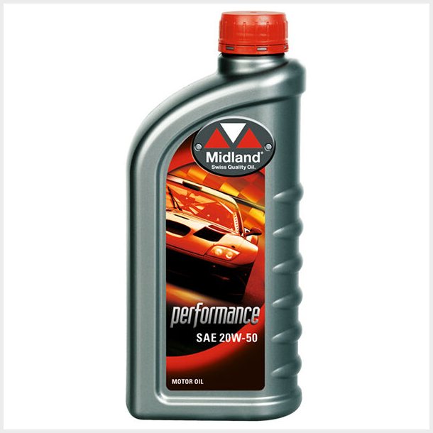 Midland Performance Motorolie 20W50 1L med forh�jet Zink PPM 1050