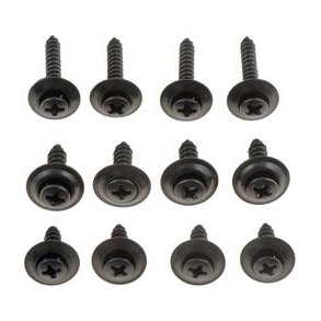 Monteringsskruer til interir 12 skruer i 3 forskellige str. i matsort  (Dorman 02409/961215)