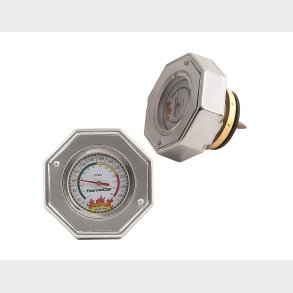 K�lerd�ksel 13 PSI chrome med temperatur m�ler (Mr. Gasket 2470S) Thermocap Radiator Caps